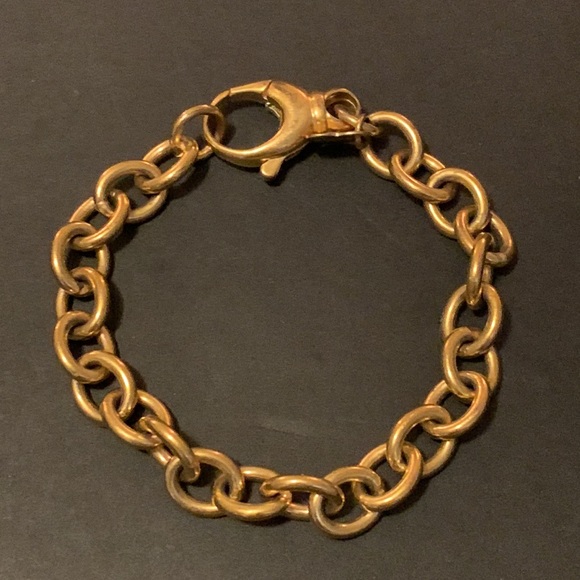 Elegant Milor Italy Bronze Gold Chunky Rolo Link Chain Bracelet - Picture 8 of 10